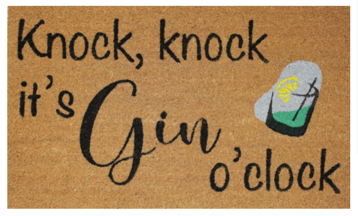Gin O'Clock Doormat Black