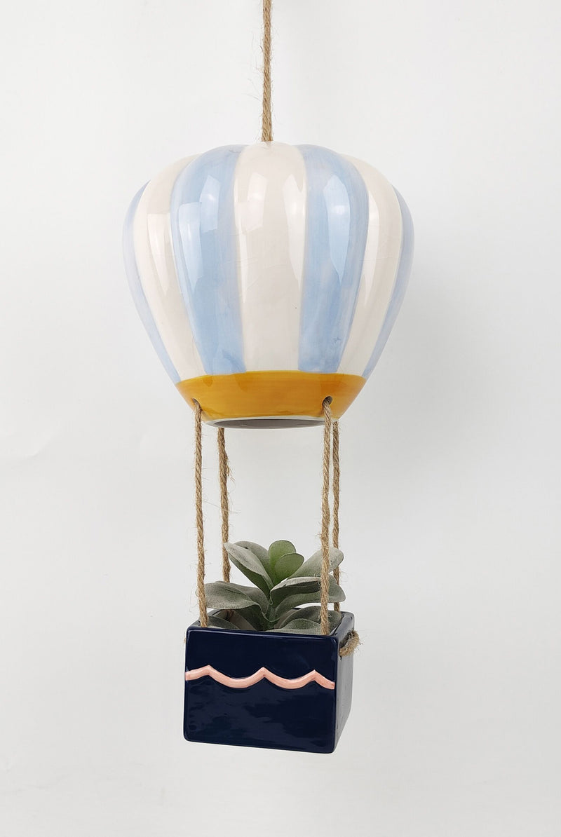 hot air balloon planter Retro Hot Air Balloon Hanging Planter – Whatever Mudgee