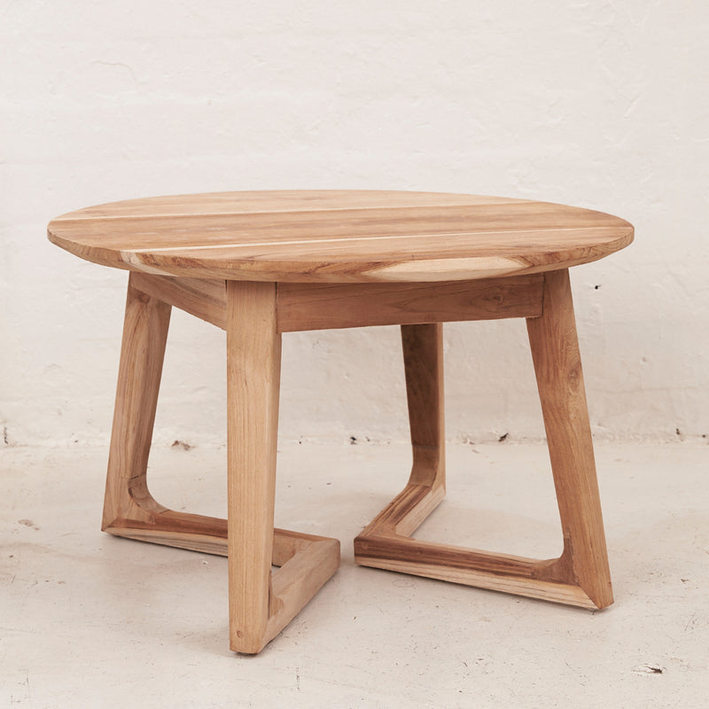 Arlin | Round Teak Side and Coffee Table