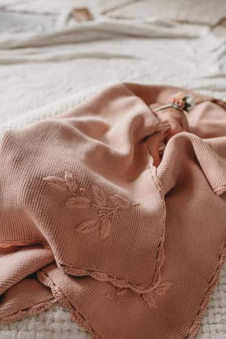 Heirloom Embroidered Blanket | Rose