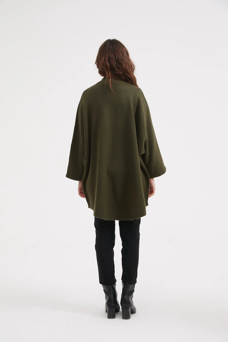 Deep V Magnetic Cardigan | Khaki