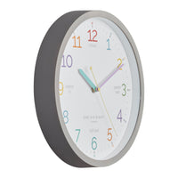 Learn The Time | Grey Silent Wall Clock | 30cm