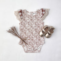 Baby Girls Knit Romper | Bronze Twig