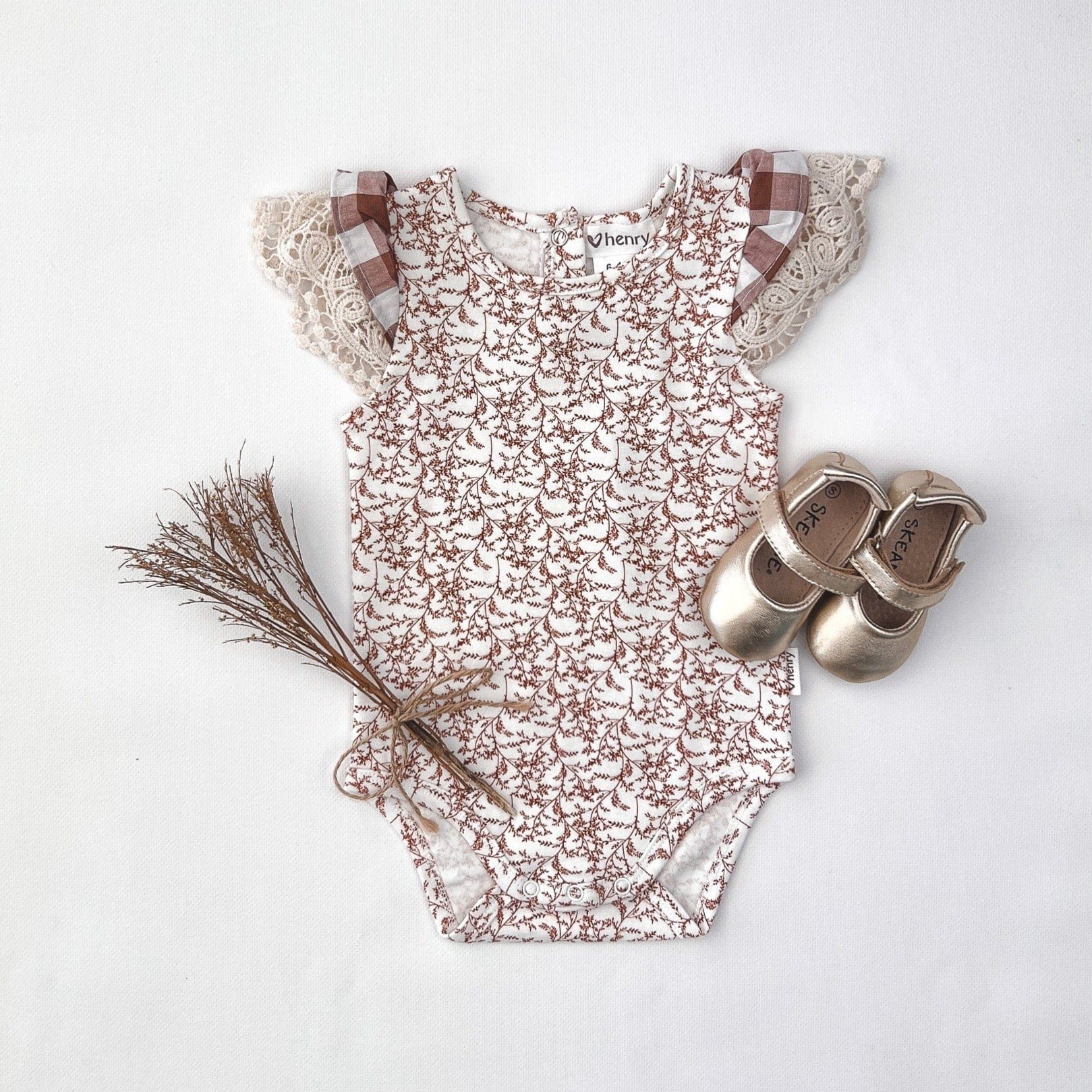 Baby Girls Knit Romper | Bronze Twig