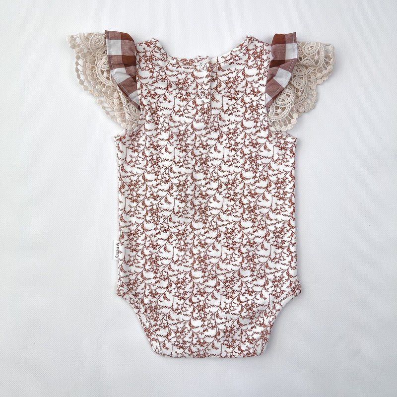 Baby Girls Knit Romper | Bronze Twig