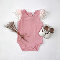 Baby Girls Knit Romper | Dusty Peach