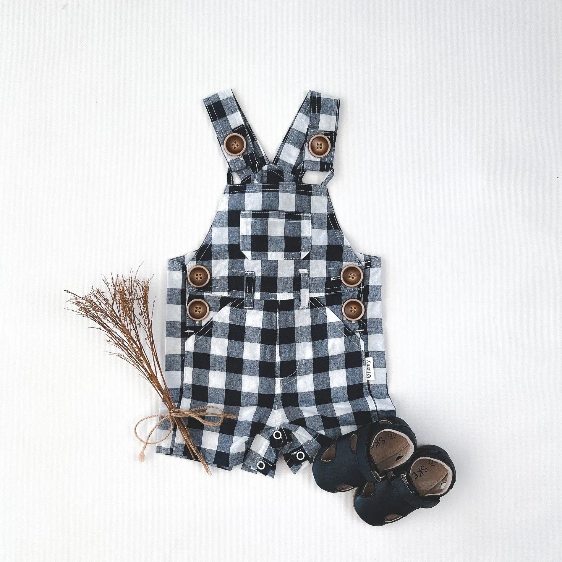 Baby Boys Ned Dungaree | Large Navy Check