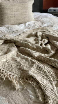 Bergen Ombre Stonewashed Linen Throw