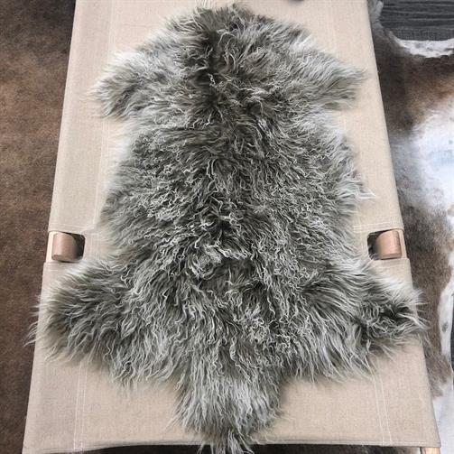 Mongolian Fur Hide | Khaki White Tip