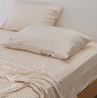 100% Organic Bamboo Sheet Set | Oat Gingham