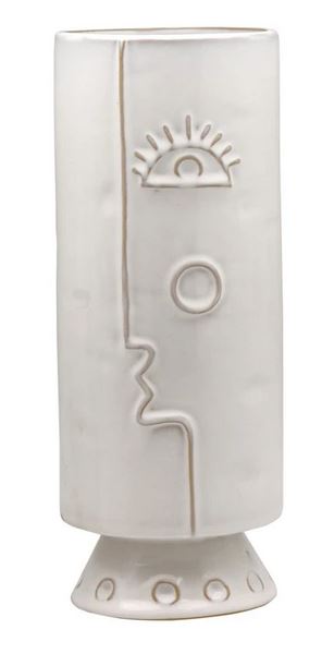 Picasso Eye Face White Vase | Ceramic