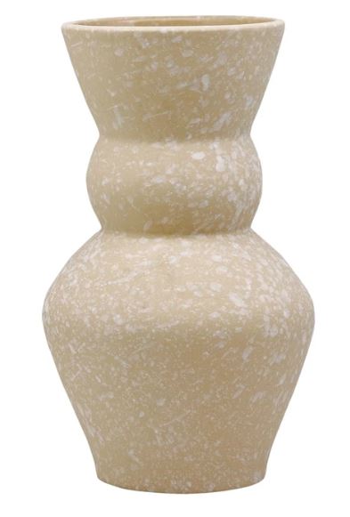 Pale Beige Ripple Vase | Matte Ceramic