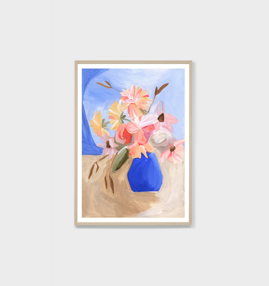 Summer Vase Blue | Framed Print