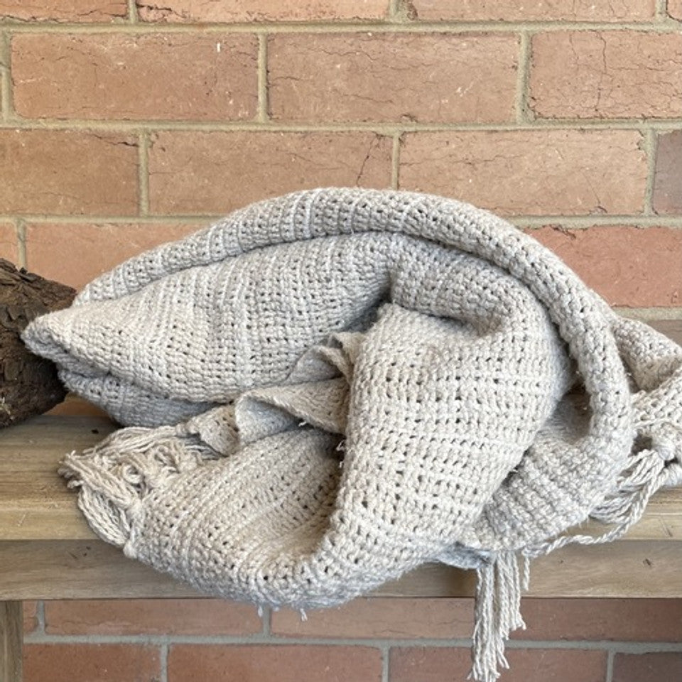 Bergen Ombre Stonewashed Linen Throw