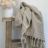 Mesh Stonewashed 100% Linen Throw | Natural