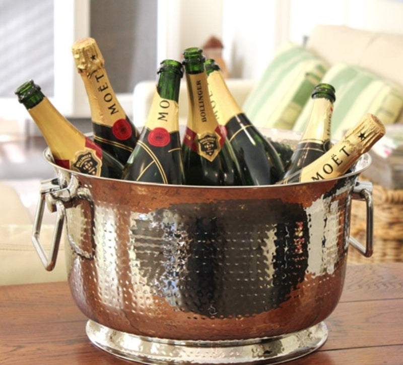 Stainless Steel Hammered Bowl Ice Bucket