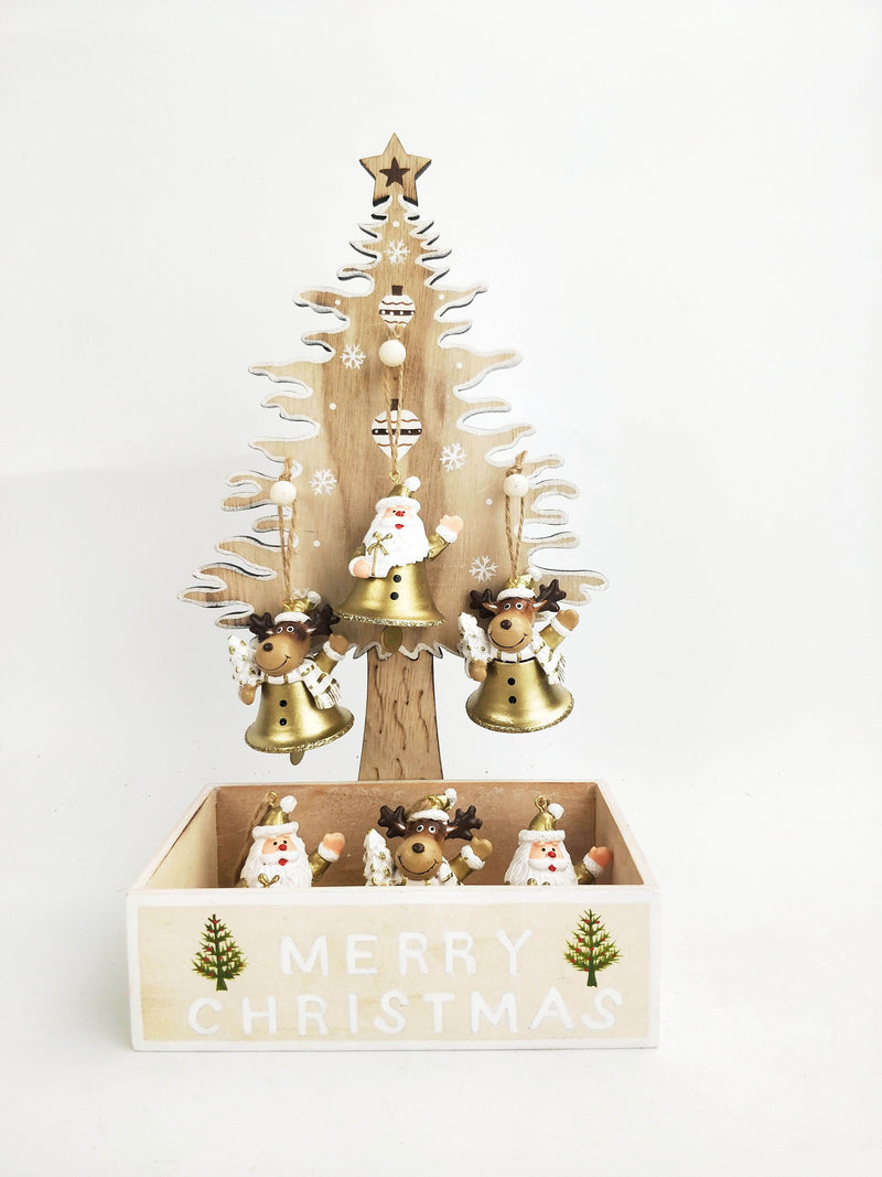 Santa + Reindeer Bells | White + Gold