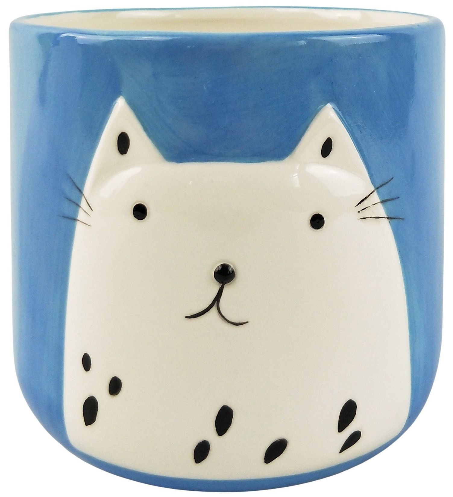 Cute Cat Planter | Dark Blue | Medium