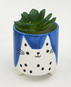 Quirky Cat Planter | Assorted Colours | 7.8x7.7cm