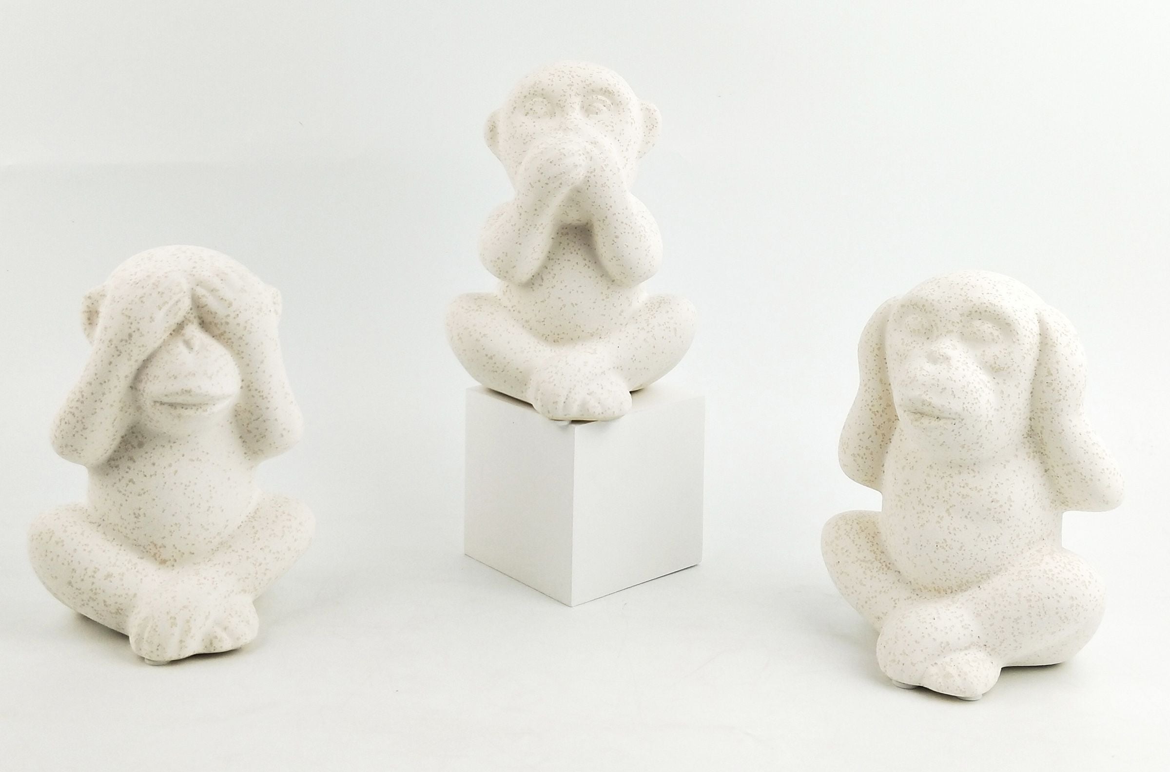 Three Wise Monkeys Ornament | Sand | Set Of 3