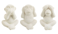 Three Wise Monkeys Ornament | Sand | Set Of 3