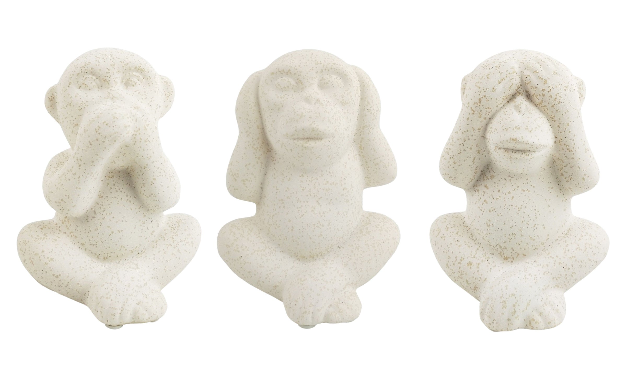 Three Wise Monkeys Ornament | Sand | Set Of 3