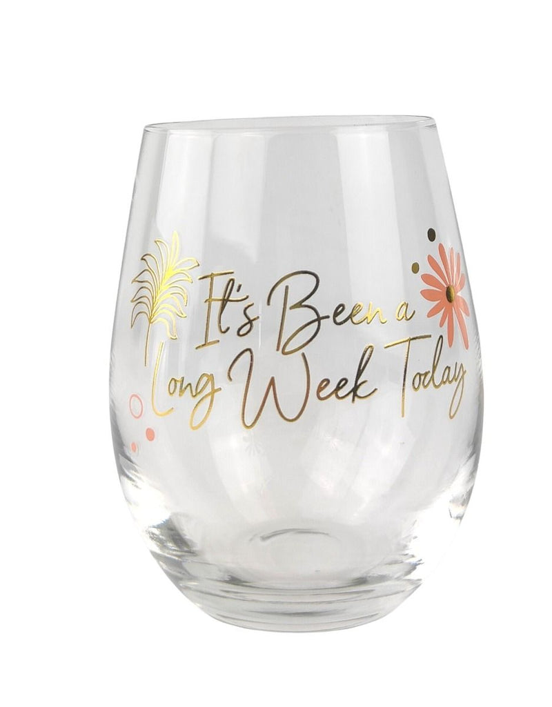 Boxed Stemless Wineglass with Saying