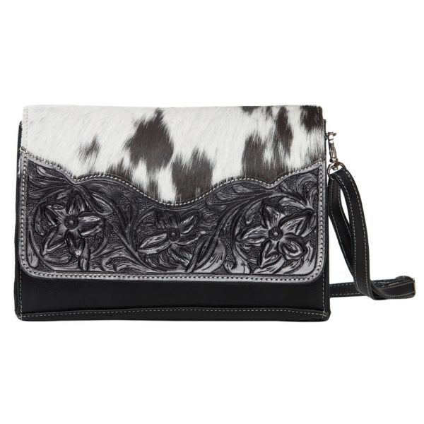 Valencia | Cowhide Rectangular Flap Bag with Tooling