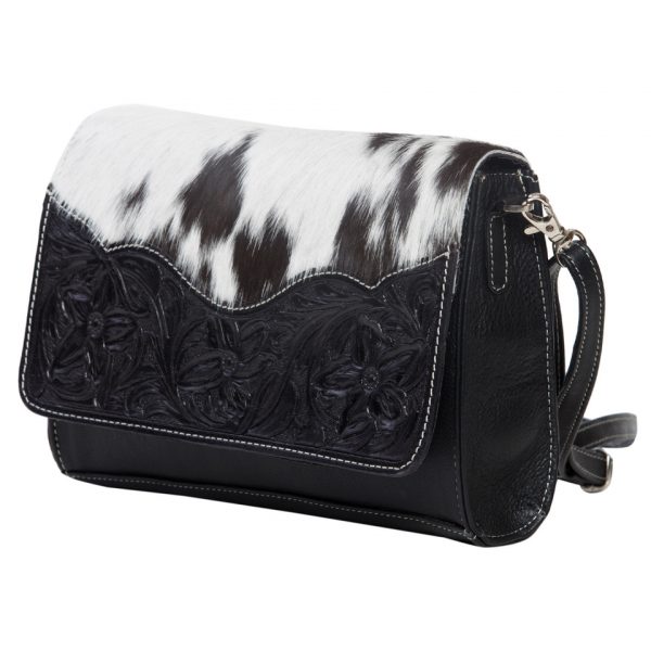 Valencia | Cowhide Rectangular Flap Bag with Tooling