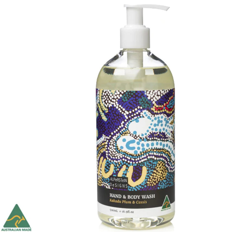 Kakadu Plus + Cassis Australian Made Hand & Body Wash with Aboriginal Designs
