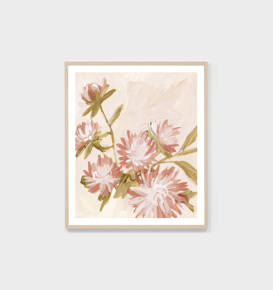 Wild Blooms Blush Print | Framed Print