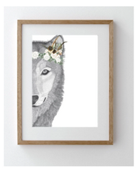 Willow The Wolf With Luxe Feather Crown Dot Print