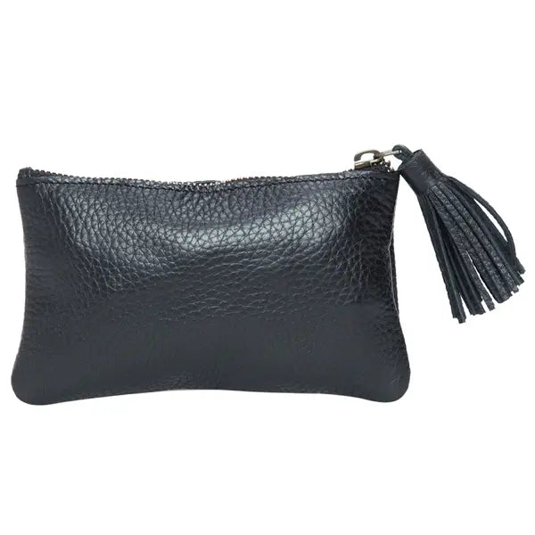 York Small Tassel Leather Coin Purse