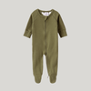 Organic Cotton Zip Growsuit Long Sleeve Leaf